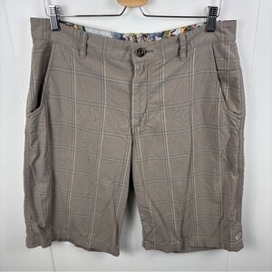 lululemon Tan Plaid Shorts Men's 36 Chino Stretch Long 90s Y2K Board Golf Surf